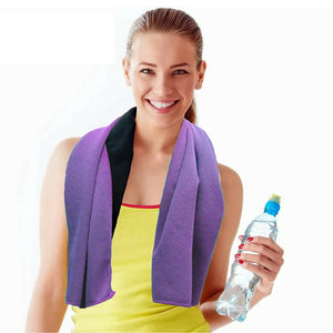 Full Color Cooling Towel w/Mesh Drawstring Pouch